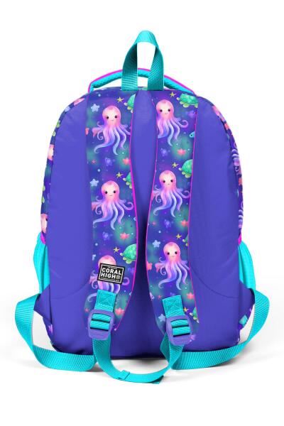 Coral High Kids Lavanta Turkuaz Deniz Temalı Üç Bölmeli Okul Sırt Çantası 14422 - 5