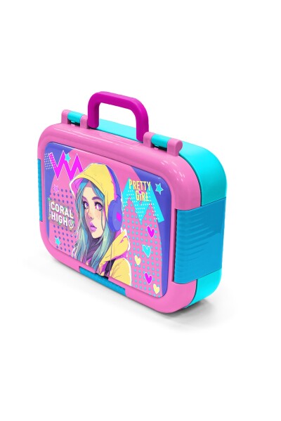 Coral High Kids Lavanta Turkuaz Kulaklı Kız Desenli Paslanmaz Çelik Beslenme Kabı 39359 - 4