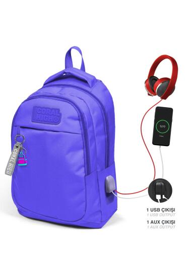 Coral High Kids Lavanta Üç Bölmeli USB'li Okul Sırt Çantası 24315 - Coral High KIDS
