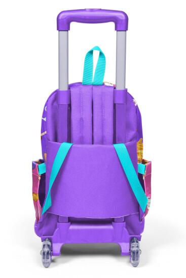 Coral High Kids Lila Turkuaz Dondurma ve Anime Desenli Üç Bölmeli Çekçekli Okul Sırt Çantası 23973 - 2
