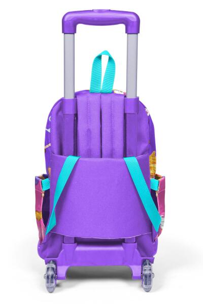 Coral High Kids Lila Turkuaz Dondurma ve Anime Desenli Üç Bölmeli Çekçekli Okul Sırt Çantası 23973 - 2