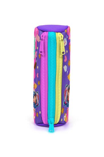 Coral High Kids Lila Turkuaz Dondurma ve Anime Desenli Üç Bölmeli Kalem Çantası 22089 - 2