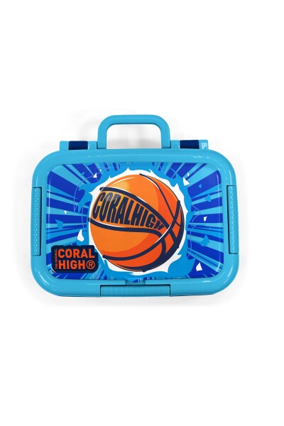 Coral High Kids Mavi Basketbol Desenli Paslanmaz Çelik Beslenme Kabı 39357 - 5