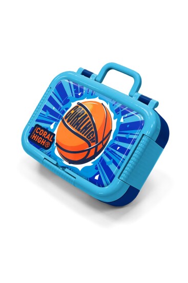 Coral High Kids Mavi Basketbol Desenli Paslanmaz Çelik Beslenme Kabı 39357 - Coral High