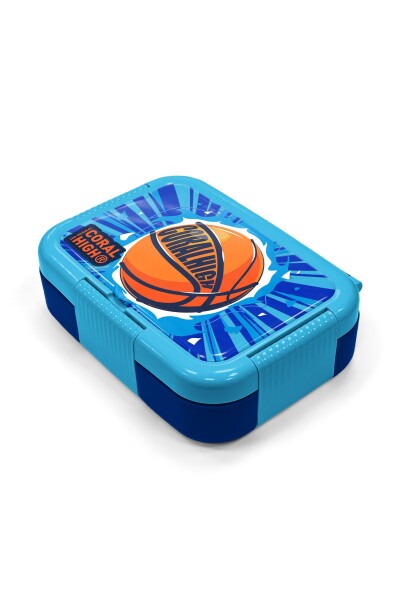 Coral High Kids Mavi Basketbol Desenli Paslanmaz Çelik Beslenme Kabı 39357 - 2