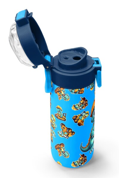 Coral High Kids Mavi Dinozor Desenli Pipetli ve Direkt İçim Çelik Termos 500 ml 31799 - 6
