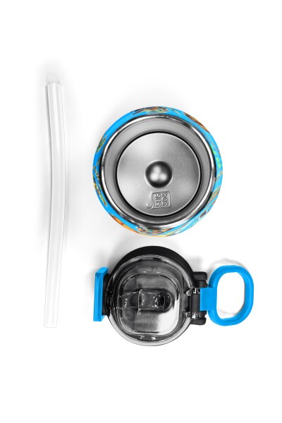 Coral High Kids Mavi Dinozor Desenli Pipetli ve Direkt İçim Çelik Termos 500 ml 31799 - 7