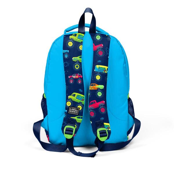 Coral High Kids Mavi Lacivert Monster Truck Desenli 3'lü Okul Çanta Seti SET0123406 - 5