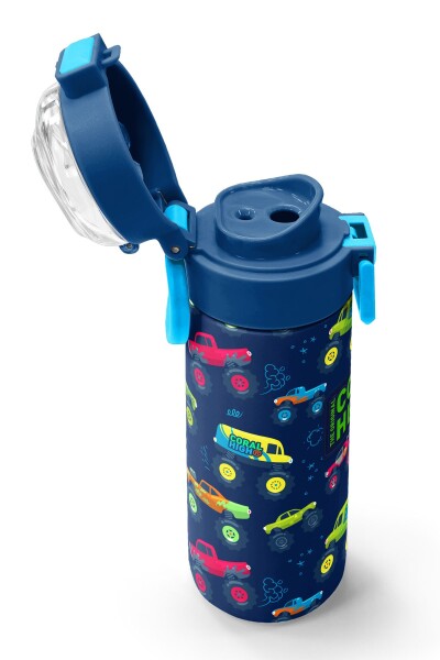 Coral High Kids Mavi Lacivert Truck Desenli Pipetli ve Direkt İçim Çelik Termos 500 ml 31979 - 6