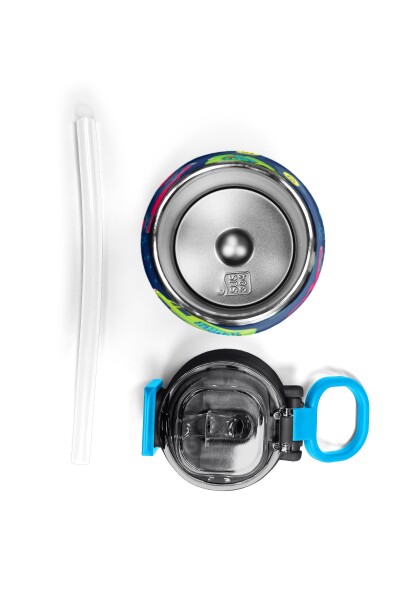 Coral High Kids Mavi Lacivert Truck Desenli Pipetli ve Direkt İçim Çelik Termos 500 ml 31979 - 7