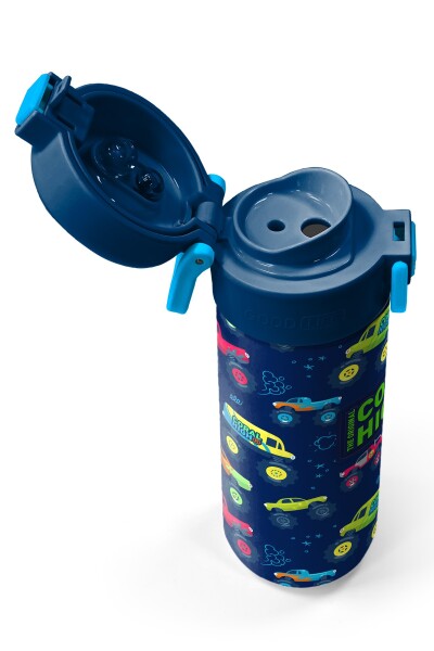 Coral High Kids Mavi Lacivert Truck Desenli Pipetli ve Direkt İçim Çelik Termos 500 ml 31979 - 3