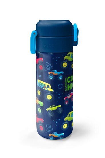 Coral High Kids Mavi Lacivert Truck Desenli Pipetli ve Direkt İçim Çelik Termos 500 ml 31979 - 5