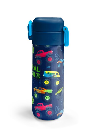 Coral High Kids Mavi Lacivert Truck Desenli Pipetli ve Direkt İçim Çelik Termos 500 ml 31979 - 6