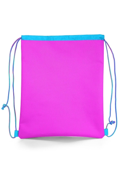 Coral High Kids Mavi Neon Pembe Unicorn Desenli İpli Büzgülü Sırt Çantası 22467 - 3