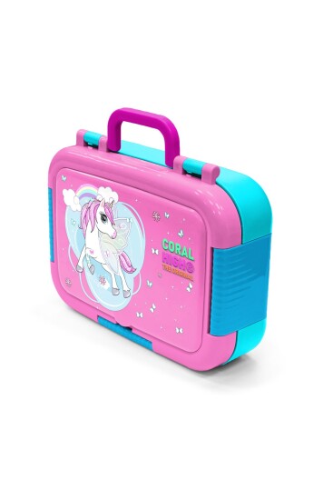Coral High Kids Mavi Neon Pembe Unicorn Desenli Paslanmaz Çelik Beslenme Kabı 39232 - 4