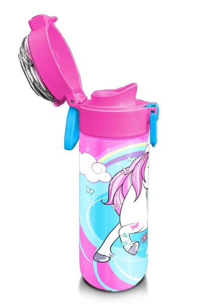 Coral High Kids Mavi Neon Pembe Unicorn Desenli Pipetli ve Direkt İçim Çelik Termos 500 ml 31925 - 6