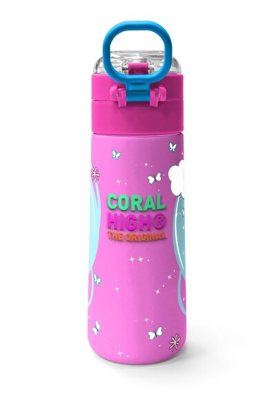 Coral High Kids Mavi Neon Pembe Unicorn Desenli Pipetli ve Direkt İçim Çelik Termos 500 ml 31925 - 4
