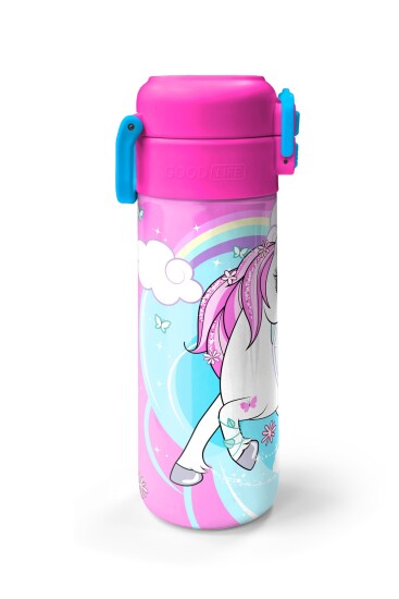 Coral High Kids Mavi Neon Pembe Unicorn Desenli Pipetli ve Direkt İçim Çelik Termos 500 ml 31925 - 5