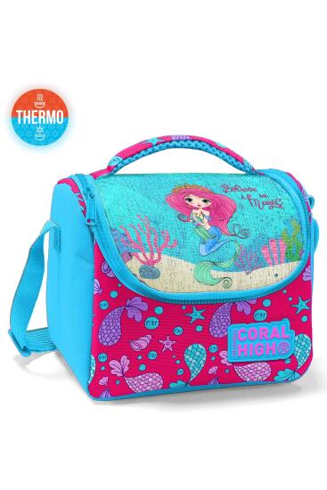 Coral High Kids Mavi Pembe Denizkızı Desenli Thermo Beslenme Çantası 11858 - Coral High KIDS