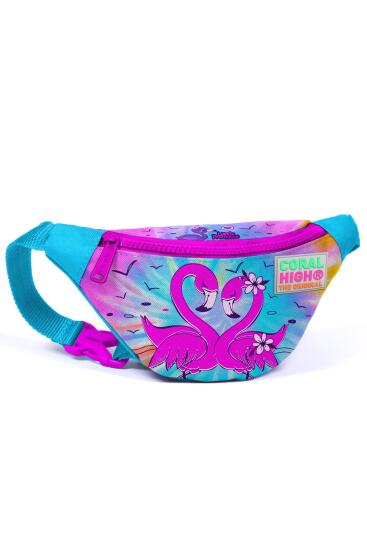 Coral High Kids Mavi Pembe Flamingo Desenli Bel Çantası 12602 - Coral High KIDS