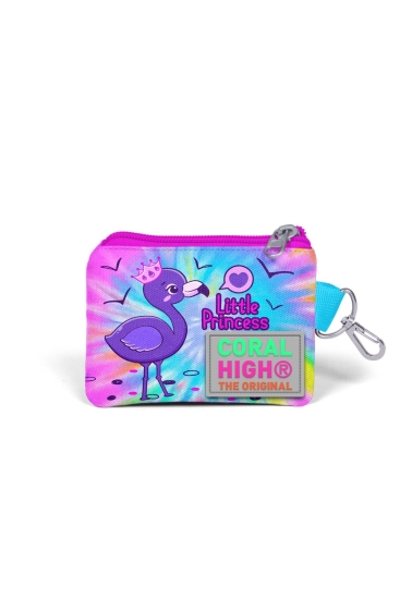Coral High Kids Mavi Pembe Flamingo Desenli Bozuk Para Çantası 21830 - 2