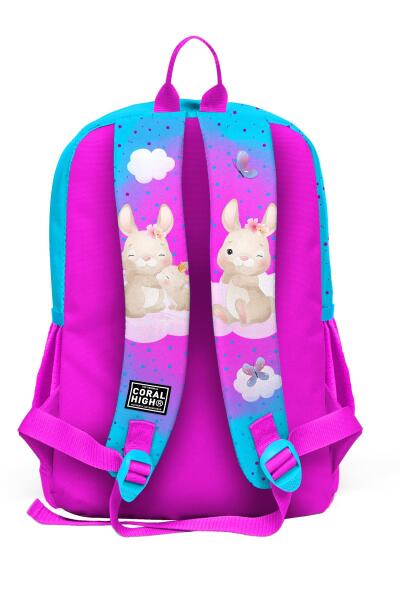 Coral High Kids Mavi Pembe Tavşan Desenli 3’lü Okul Çanta Seti SET0123736 - 5