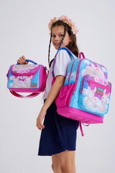 Coral High Kids Mavi Pembe Tavşan Desenli 3’lü Okul Çanta Seti SET0123736 - 2