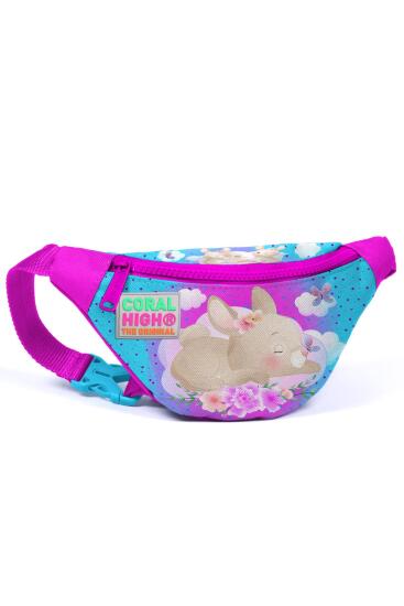 Coral High Kids Mavi Pembe Tavşan Desenli Bel Çantası 12608 