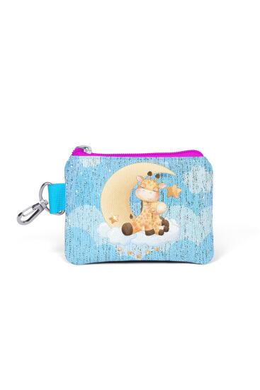 Coral High Kids Mavi Pembe Zürafa Desenli Bozuk Para Çantası 21868 