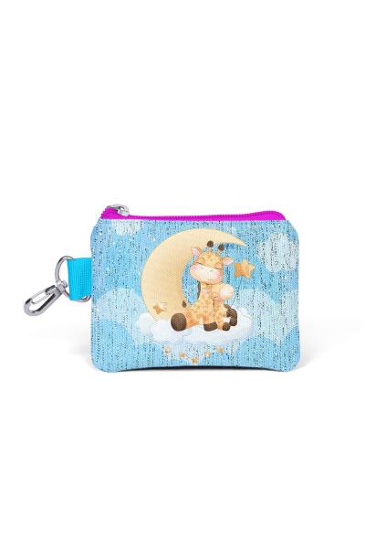 Coral High Kids Mavi Pembe Zürafa Desenli Bozuk Para Çantası 21868 - 1