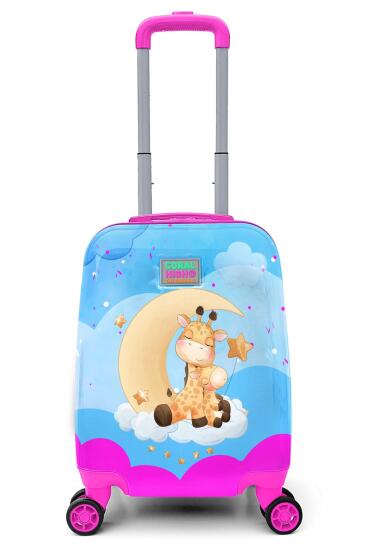 Coral High Kids Mavi Pembe Zürafa Desenli Çocuk Valizi 16719 