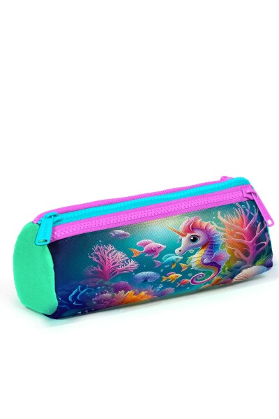 Coral High Kids Mavi Su Yeşili Denizatı Desenli 3’lü Okul Çanta Seti SET0123772 - 6