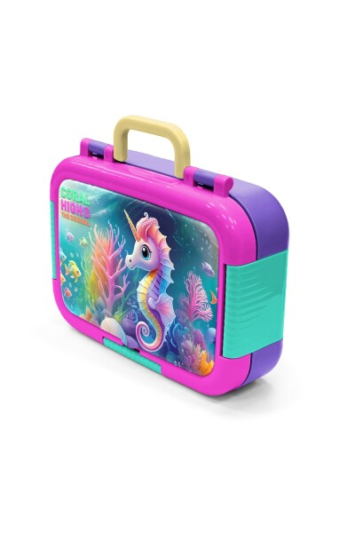 Coral High Kids Mavi Su Yeşili Denizatı Desenli Paslanmaz Çelik Beslenme Kabı 39280 - 4