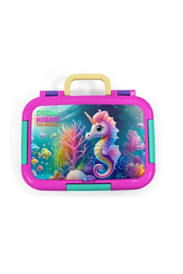 Coral High Kids Mavi Su Yeşili Denizatı Desenli Paslanmaz Çelik Beslenme Kabı 39280 - 5