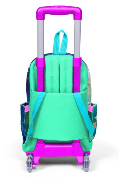 Coral High Kids Mavi Su Yeşili Denizatı Desenli Üç Bölmeli Çekçekli Okul Sırt Çantası 23972 - 2