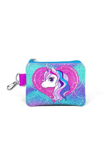 Coral High Kids Mor Pembe Unicorn Desenli Simli Bozuk Para Çantası 21797 