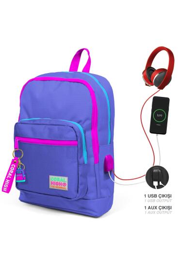 Coral High Kids Lavanta Dört Bölmeli USB'li Okul Sırt Çantası 23803 