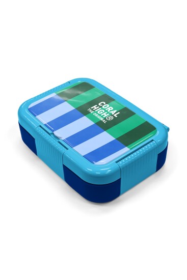 Coral High Kids Mavi Yeşil Çizgi Desenli Paslanmaz Çelik Beslenme Kabı 39111 - 2