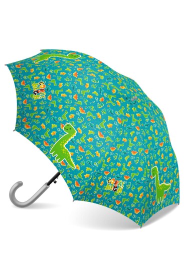 Coral High Kids Mavi Yeşil Dinozor Desenli Çocuk Şemsiyesi 12677 