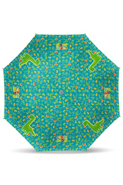Coral High Kids Mavi Yeşil Dinozor Desenli Çocuk Şemsiyesi 12677 - 2