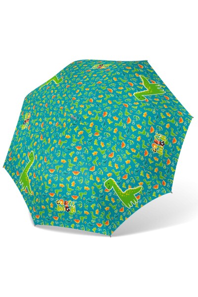 Coral High Kids Mavi Yeşil Dinozor Desenli Çocuk Şemsiyesi 12677 - 3