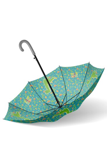 Coral High Kids Mavi Yeşil Dinozor Desenli Çocuk Şemsiyesi 12677 - 7