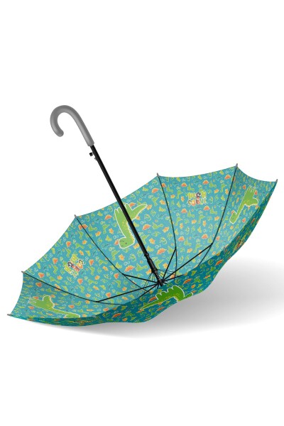 Coral High Kids Mavi Yeşil Dinozor Desenli Çocuk Şemsiyesi 12677 - 7