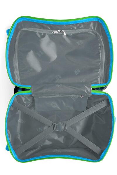 Coral High Kids Mavi Yeşil Dinozor Desenli Otur-Çek Çocuk Valizi 16361 - 6