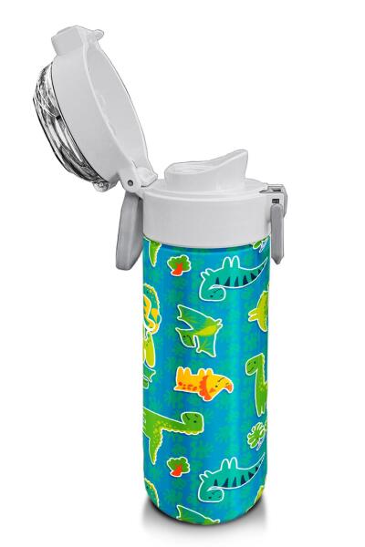 Coral High Kids Mavi Yeşil Dinozor Desenli Pipetli ve Direkt İçim Çelik Termos 500 ml 31798 - 6