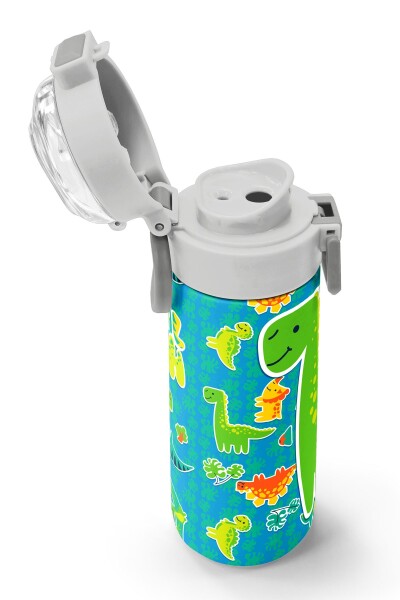 Coral High Kids Mavi Yeşil Dinozor Desenli Pipetli ve Direkt İçim Çelik Termos 500 ml 31798 - 6