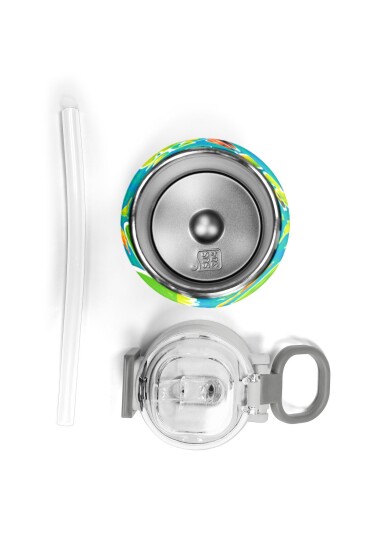 Coral High Kids Mavi Yeşil Dinozor Desenli Pipetli ve Direkt İçim Çelik Termos 500 ml 31798 - 7