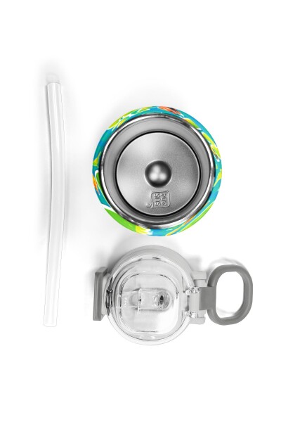 Coral High Kids Mavi Yeşil Dinozor Desenli Pipetli ve Direkt İçim Çelik Termos 500 ml 31798 - 7