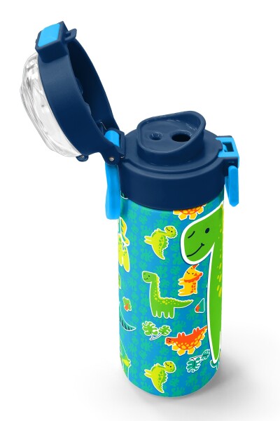 Coral High Kids Mavi Yeşil Dinozor Desenli Pipetli ve Direkt İçim Çelik Termos 500 ml 31798 - 6