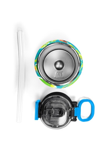 Coral High Kids Mavi Yeşil Dinozor Desenli Pipetli ve Direkt İçim Çelik Termos 500 ml 31798 - 7